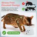 Necoichi Raised Cat Food Bowl  Ceramic Elevated Cat Bowl for Whisker & Neck Fatigue, Dishwasher Microwave Safe  Non-Slip & Anti Vomiting Ergonomic Design (Cats, Large, 2-Cup Capacity)