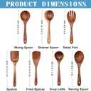 Wooden Non-Stick Kitchen Pan Toolset 7 Pieces Set, Natural Kitchen Utensils Spatula, Wooden Cooking Utensils Spoons, Fried Spatula and Salad Fork