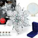 Relime Bead Embroidery Starter Kit w Step-by-Step Video Tutorials, Snowflake Craft Kit Hand Embroidery Kit with Patterns, Handmade Jewelry DIY for Adults and Kids