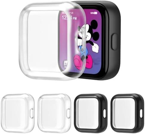 4 Packs Screen Protector Compatible with SyncUp Watch, Ultra Slim Soft Full Cover Case for SyncUp Kids Watch, Clear/Clear/Black/Black, Set of 3