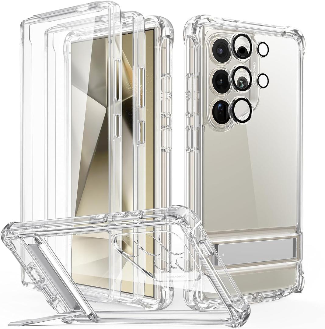 ESR for Samsung Galaxy S24 Ultra Armor Series Case, Full Body Protection Front Cover with Screen Protector and Extra Protective Front Frame, 3 Kickstand Modes, Military-Grade Protection, Clear