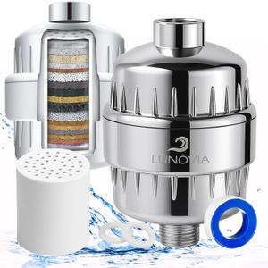 Shower Filter for Hard Water – Reduces Impurities That Cause Dry Skin, Itchy Scalp & Dull Hair – Easy Install – Universal Fit – Works with Standard Wall & Handheld Showers