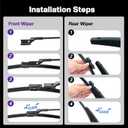 26"+18" Windshield Wipers with 11 Inch Rear Wiper Blade Replacement for VW Volkswagen Taos 2022-2024 Original Factory Quality-J Hook Wipers(Pack of 3)