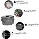 POPETPOP Camping Non-Stick Pot Portable Folding Cooking Utensil for Outdoor Cooking Lightweight Aluminum Camping Cookware for Hiking Picnics and Fishing 1-Person Capacity