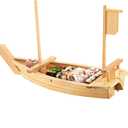 Sushi Boat Serving Tray, 40 Inch Extra Large Sushi Plate Bamboo Boats for Restaurant, Sushi Tray Wood Serving Boat Plate for Food Display