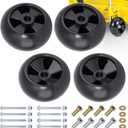Lawn Mower Deck Wheels 4 Pack Deck Wheels with Full Accessories Kit Replace for John Deere AM116299 AM125172 AM133602 M111489 Replace for MTD 734-04039 753-04856 734-3058