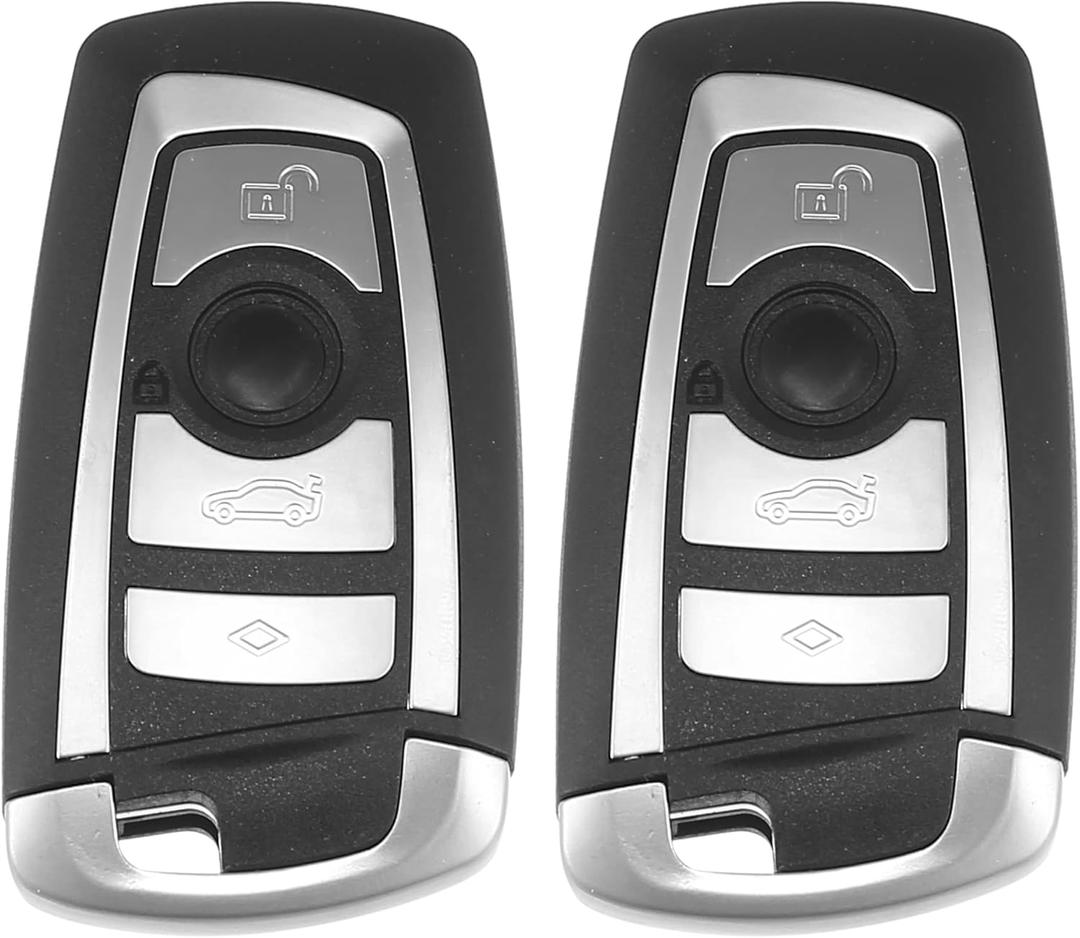X AUTOHAUX 2pcs 315MHz KR55WK49863 Replacement Smart Proximity Keyless Entry Remote Key Fob for BMW 550i 530i 535i 520i 2009-2016 3 Buttons with Door Key PCF794 Chip