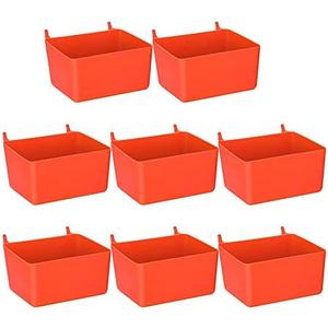 8 Pieces Bins Kit Parts Storage Accessories Workbench Bins for Organizing Hardware, Red