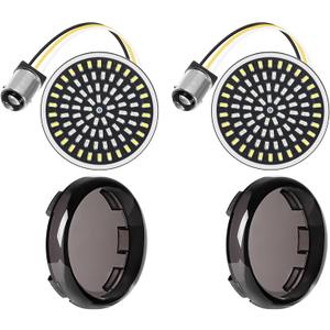 Benlari 2inch Front Turn Signals, 81 LEDs 1157 Turn Signals with 2 Smoked Lens Cover Fit for Harley Touring Street Glide Road Glide Road King Electra Glide Sportster Iron Dyna Softail 1986-2024