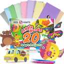 20 Arts & Crafts Kit for Kids, All-Inclusive, No Mess Craft Kits & Supplies for Boys & Girls DIY Creative Activity, Easy Step-by-Step Guide, Individually Packaged Crafts, Christmas Gift, Travel Gift