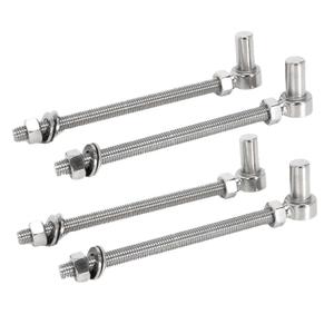 M12 x 8"" J Bolt Gate Hinge, Farm Gate Post Hinge with 5/8"" Male Pin, 304 Stainless Steel for Chain Link Fence Gate (Pack of 4, Dia 12mm-8"")