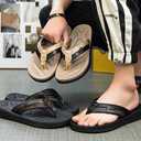 Men's Flip Flop with Arch Support Comfort Beach Thong Sandals Lightweight Non Slip Sole Durable Walking Summer Orthotic Slipppers Indoor and Outdoor (7, Khaki)