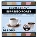 Double Donut Coffee Espresso Roast Blend in Recyclable Single Serve Espresso Pods for the Keurig K Cup Machine, 24 Count