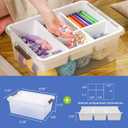 MACOPRO 17 QT Plastic Storage Box with Removable Tray, Bins with Lids, Clear Storage Container for Craft Supplies, Beads, Tools, Sewing, and Playdoh Organization (White, 1Pack-17QT)