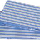 2 Pack Queen Pillowcases Set Blue Stripe Printed 100% Cotton Pillow Covers Cooling Pillow Cases with Envelope Closure 30" L x 20" W