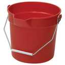Winco Heavy-Duty Plastic Bucket/Utility Pail with Pour Spout, 10 Quarts, Red