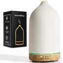 BOXING Essential Oil Diffuser, 3 in 1 Aromatherapy Diffusers for Home Large Room, 7 Colors of Night Light and Quiet for Bedroom, Fragrant Scent & Ceramic Gift Idea, Timer, Auto Shut-Off, 100ML, White (Brown)