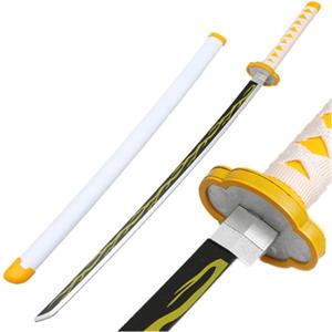 damdos Halloween Prop Cosplay Weapon,Demon Sword, PU Foam 31.5inch Tomioka Giyuu Kamado Tanjirou Cosplay Swords Xmas Birthday Gifts (Agatsuma Zenitsu), Color: Agatsuma Zenitsu