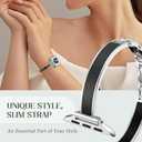 Supoix Slim Bracelet Bands for Apple Watch Women, Chic Thin Metal Band with Embedded Silicone Accents and Easy-Adjust Clasps, Compatible with Apple Watch Series 11/ 10 42mm, Series 9/ 8/ 7 41mm, Series 6/ 5/ 4/ SE 40m, Series 3/ 2/ 1 38mm (Sliver + Black)