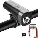 PARKVISION Bike Camera with Lights, HD 1080P Bicycle Video Camera, Loop & Emergency Recording,WiFi Motorcycle Dash Cam, 2600mAh Battery, 110 Wide Angle Camcorder, 3 Mode Beam Light, 64GB Card