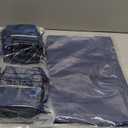 Qilery 50 Pcs Christmas Mini Paper Gift Bags Bulk with Tissue Paper Small Gift Bags with Handle and Tags for Birthday Wedding Thanksgiving Christmas Party Business(Navy Blue,4.7 x 2.4 x 3.9'')