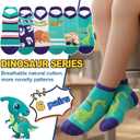 Welwoos Kids Boys Ankle Socks No Show Low Cut Funny Cute Cartoon Novelty Cotton Socks 6 Pairs