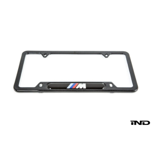 Crest Metal License Plate Frame Tag Holder - Black Powder Coated with Exposed Chrome