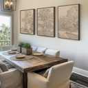 Large Vintage Framed Neutral Landscape Wall Art for Living Rooms, 3 Piece Retro Big Tree Sketch Botanical Forest Antique Canvas Artwork Set, Rustic Nature Wabi Sabi Art Prints for Hallway Home Office 24x36 Inch, 24" W x 36" H x 3Pcs