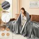 Homemate Electric Heated Blanket Twin - 62"x84" Heating Bed Blankets Throw with 10 Heating Levels 8 Hours Auto Off Fast Heating Over-Heated Protection Ultra Soft Warm Flannel ETL Certified Grey