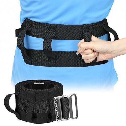 Gait Belt for Seniors, Transfer Belts with Handles, Gate Belts Medical for Elderly, Lift Belts Nursing Safety Belt with Metal Buckle, Walking Standing and Transfer Assist for Elderly Patient Caregiver Pack Of 2
