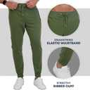 Fleece Mens Joggers with Zipper Pockets, Mens Sweatpants, Workout Sweats for Men S-2XL (Green, L)