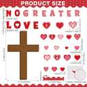 2 x Epakh 86 Pcs Valentine's Day Christian Bulletin Board Valentines Heart Classroom Decoration Valentine's Religions Cross Paper Cutouts Wall Decor for Church Holiday Birthday Wedding Party Decor