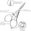6PCS Folding Scissors, Portable Stainless Steel Travel Scissors, Glasses-Shaped Mini Shear with 3 Colors for Home Office Friends Families (Rose Gold, Gold, Silver)