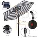 Blissun 7.5 ft Solar Umbrella, 18 LED Lighted Patio Umbrella, Table Market Umbrella