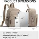 Backpack for Women, Mini Backpack with Quilted Design and Adjustable Straps, Large Capacity Multi Compartment, Lightweight Comfort for Work Travel Outdoor Gym Hiking, Bookbag for Women(camel)