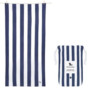 Dock & Bay Beach Towel - Quick Dry, Sand Free - Compact, Lightweight - 100% Recycled - Includes Bag - Cabana - Whitsunday Blue - Large (160x90cm, 63x35)