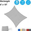 AsterOutdoor Sun Shade Sail Rectangle 6' x 10' UV Block Canopy for Patio Backyard Lawn Garden Outdoor Activities, Gray