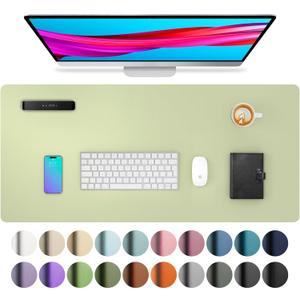 Aothia Leather Desk Pad Protector, Office Mat, Large Mouse Pad, Non-Slip PU Leather Blotter, Laptop Desk Pad, Waterproof Writing Pad for Office and Home (Grass Green, 31.5" x 15.7")