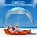 LOTTAFUN Beach Shelter Umbrella Premiere UPF 50+ Umbrella Shelter for Sun and Rain Protection for Adult (10-Foot,Blue Stripe)