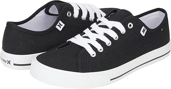 Hurley Marley Kids Lace Up Canvas Sneakers – Low Cut Skateboarding Shoes for Kids, Sports Shoes  10 M