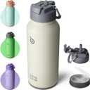 BOTTLE BOTTLE 32oz Insulated Water Bottle Stainless Steel Sport Water Bottle with Straw Dual-use Lid Design for Gym with Pill Box (gray)