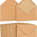 Juvale Thank You Cards with Envelopes - 100 Pack, 3.625 x 5.125 In, A1, Brown V-Flap - Letter & Business Envelopes for Invitations & Greeting Cards