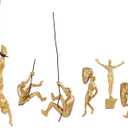 Set of 6 Climbing Men Wall Art Decor Sculpture,Nordic Modern Simplicity Decorative Wall Art, Climbing Man Sculptures,Home & Office Climber Gifts