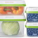 Rubbermaid FreshWorks Produce Saver, Medium and Large Storage Containers, 8-Piece Set, Set of 4, Med & Lg, Clear