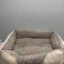 JOEJOY Rectangle Dog Bed for Large Medium Small Dogs - Washable Orthopedic Sofa Bed, Soft Breathable Puppy & Pet Cuddler, Durable Calming Dog Bed with Anti-Slip Bottom, Multiple Sizes, Beige (L(30"x 24"x 9"))