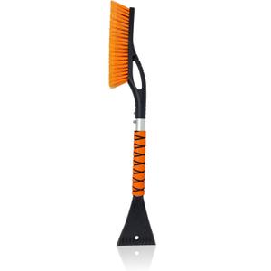 EcoNour 27" Car Snow Brush and Ice Scrapers for Car Windshield (2 Pack) | Scratch Free Bristle Head Snow Brush & Tough Window Snow Scraper with Aluminium Body | Snow Removal Winter Car Accessories