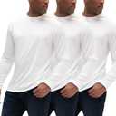 DEVOPS 3 Pack Men's Sun Protection Shirts UV SPF UPF 50+ Long Sleeve Rash Guard Fishing Running Quick Dry Lightweight
(3X-Large, White/ White/ White)