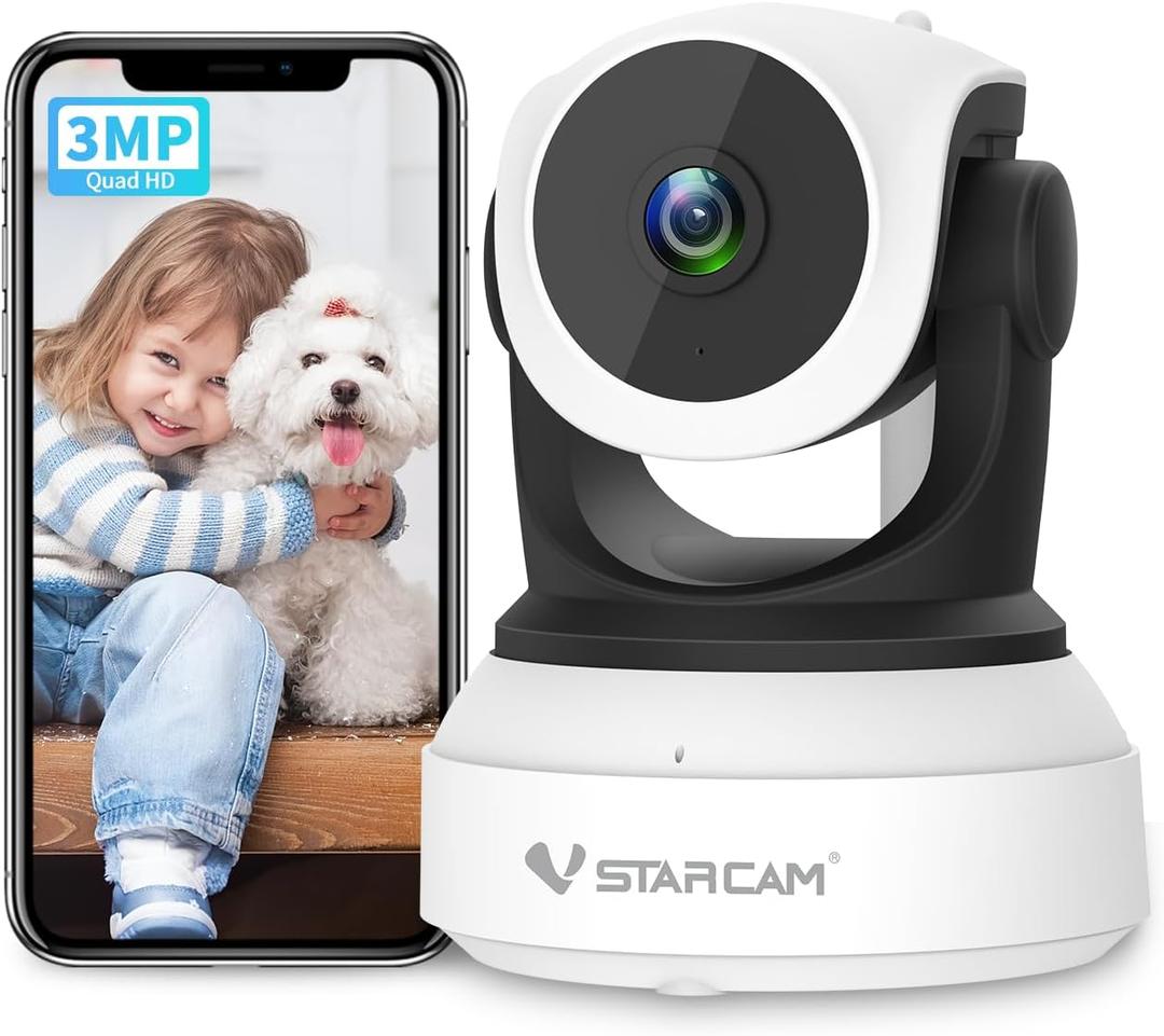 VSTARCAM Indoor Camera with Battery Powered, 2K with 360 Rotation, Human/Motion Detection with Auto Tracking, 2-Way Audio & DIY Voice, 2.4GHz WiFi Wireless, Cloud & SD Card Storage(up to 256GB)
