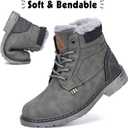 Mishansha Boy's Girl's Winter Snow Boots Waterproof Kids Hiking Boots Cold Weather Outdoor Fur Lined Warm Walking Boot Shoes (7.5 Toddler, Grey)