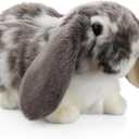 Christmas Dutch Lop Eared Rabbit Ornament Cute Stuffed Animal Fluffy Rabbit Animal Realistic Bunny Cute Stuffed for Xmas Gift Bedtime Snuggling Companion Friends 9.8 Inches(Soft,1 Pcs)